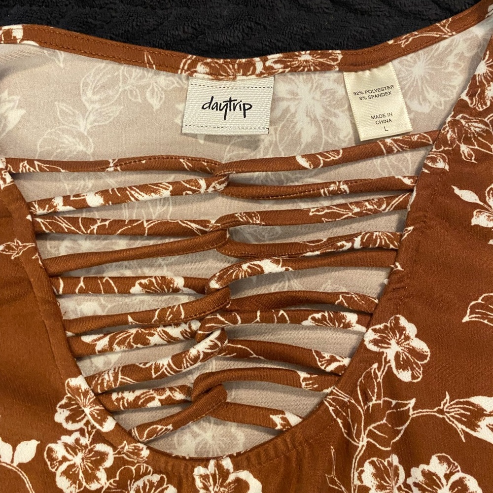 Brown floral top